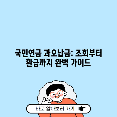 국민연금 과오납금: 조회부터 환급까지 완벽 가이드