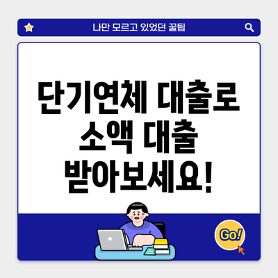 단기연체 대출로 소액 대출 받아보세요!