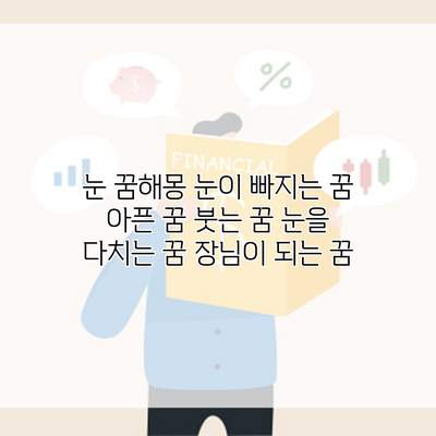 눈 꿈해몽 눈이 빠지는 꿈 아픈 꿈 붓는 꿈 눈을 다치는 꿈 장님이 되는 꿈