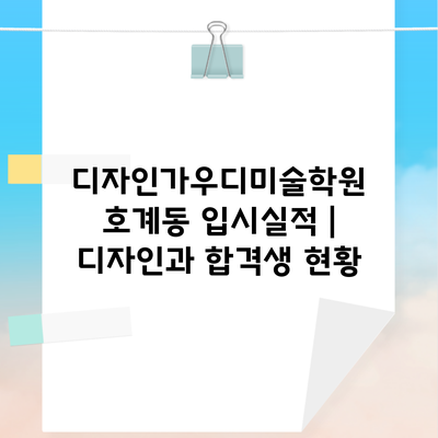 디자인가우디미술학원 호계동 입시실적 | 디자인과 합격생 현황