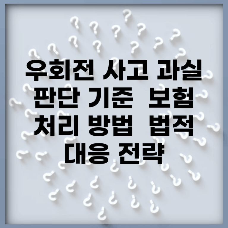 우회전 사고 과실 판단 기준 | 보험 처리 방법 | 법적 대응 전략