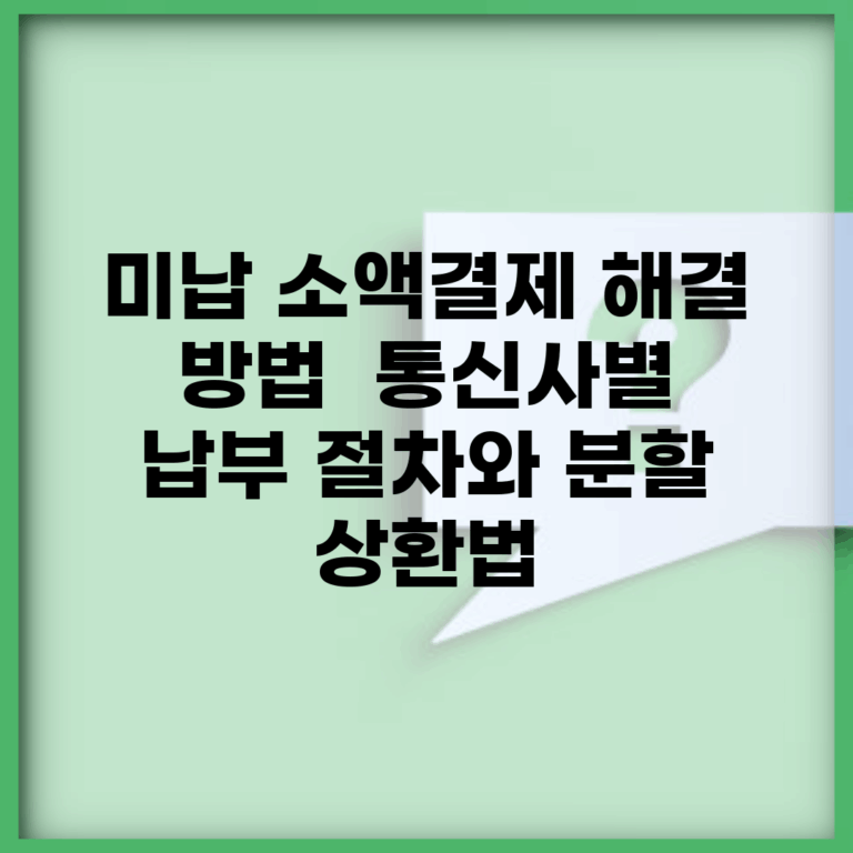 미납 소액결제 해결 방법 | 통신사별 납부 절차와 분할 상환법