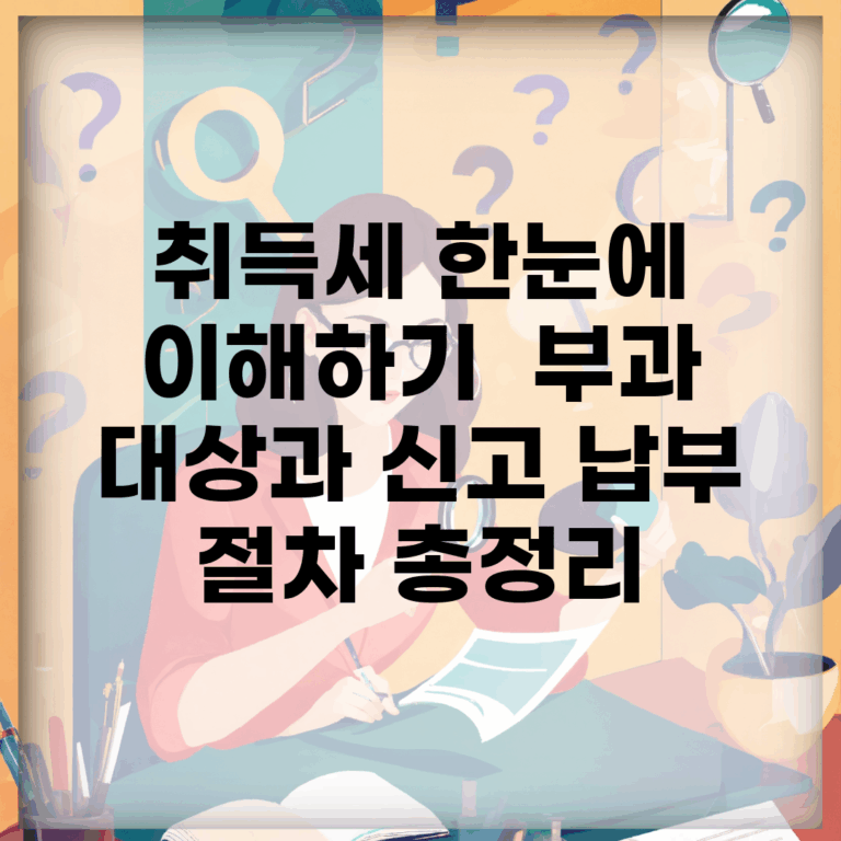 취득세 한눈에 이해하기 | 부과 대상과 신고 납부 절차 총정리