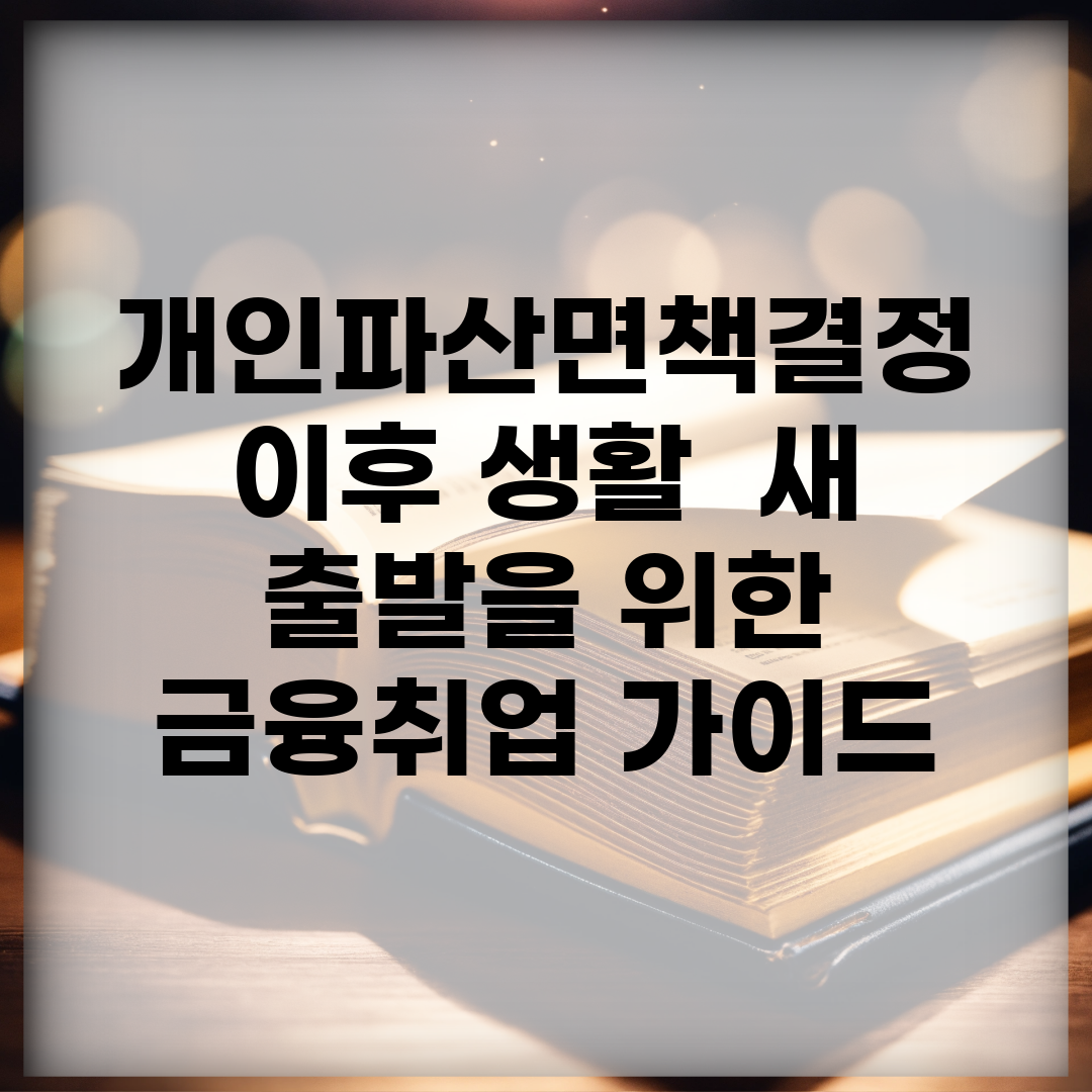 개인파산면책결정 이후 생활 | 새 출발을 위한 금융/취업 가이드