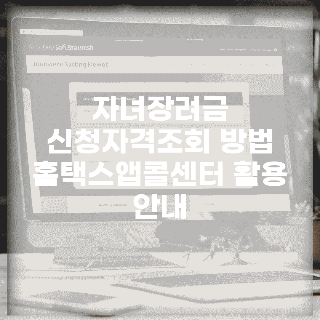 자녀장려금 신청자격조회 방법 | 홈택스·앱·콜센터 활용 안내