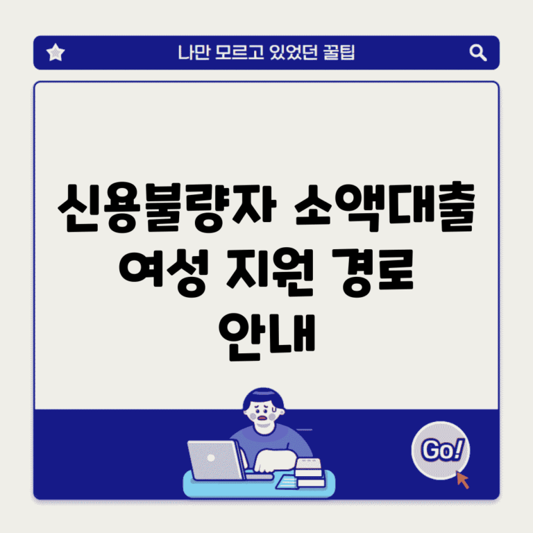 신용불량자 소액대출 여성 지원 경로 안내