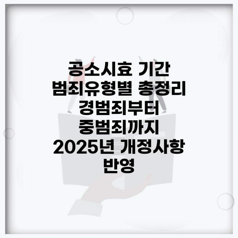 공소시효 기간 범죄유형별 총정리 | 경범죄부터 중범죄까지 | 2025년 개정사항 반영