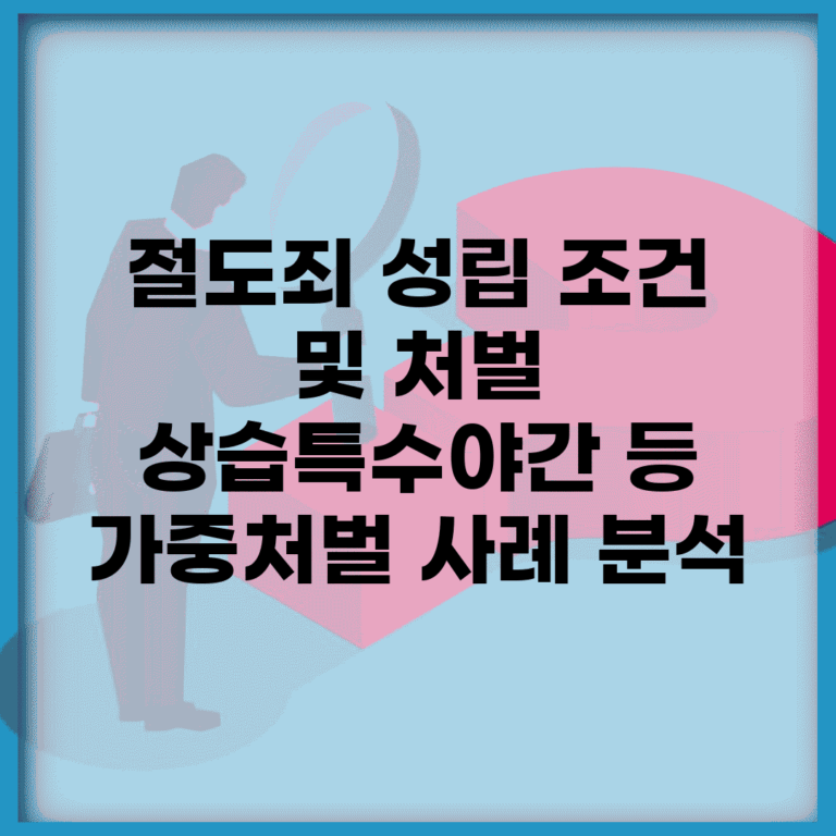 절도죄 성립 조건 및 처벌 | 상습/특수/야간 등 가중처벌 사례 분석
