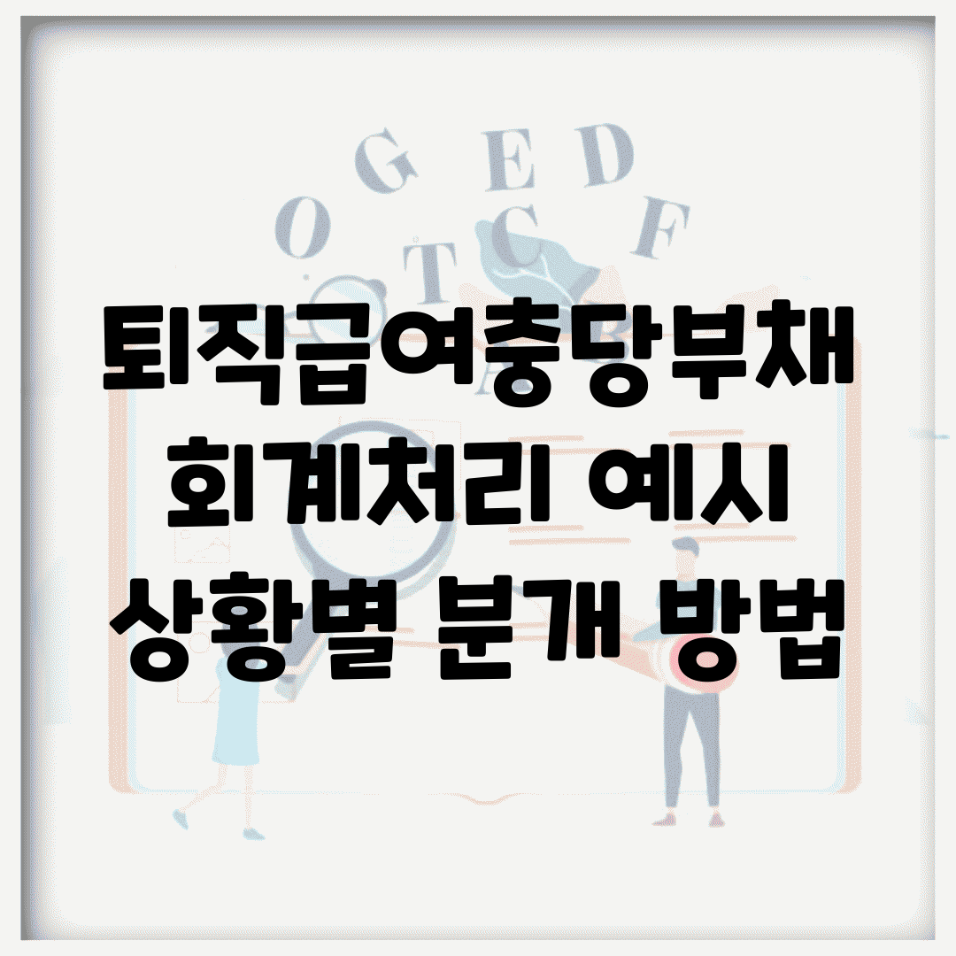 퇴직급여충당부채 회계처리 예시 | 상황별 분개 방법