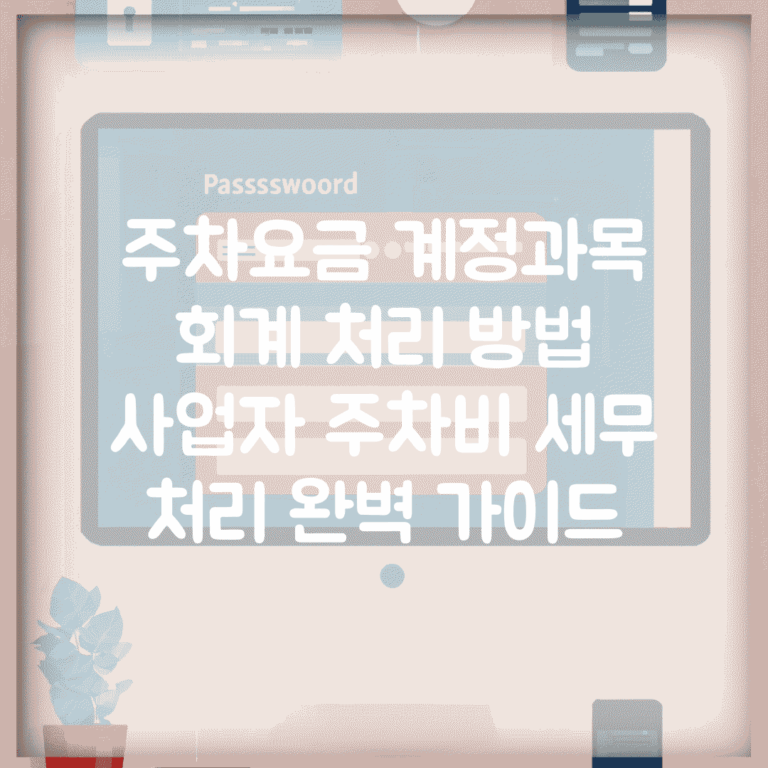 주차요금 계정과목 회계 처리 방법 | 사업자 주차비 세무 처리 완벽 가이드