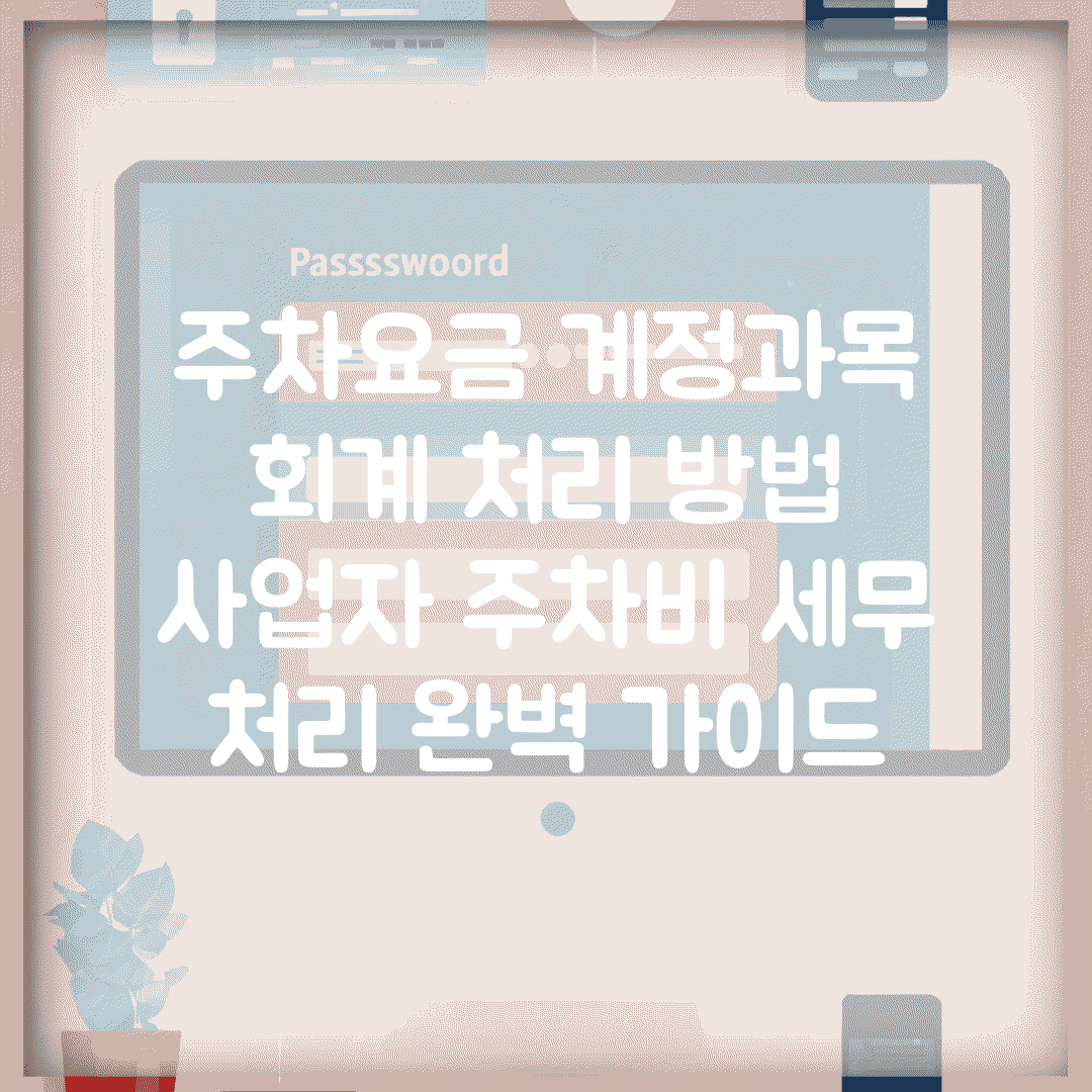 주차요금 계정과목 회계 처리 방법 | 사업자 주차비 세무 처리 완벽 가이드