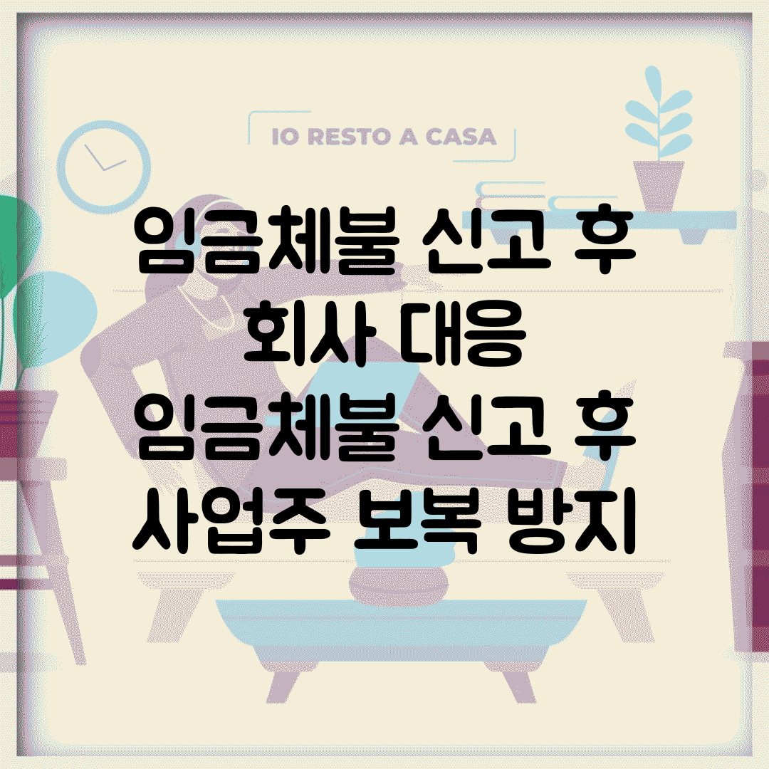 임금체불 신고 후 회사 대응 | 임금체불 신고 후 사업주 보복 방지