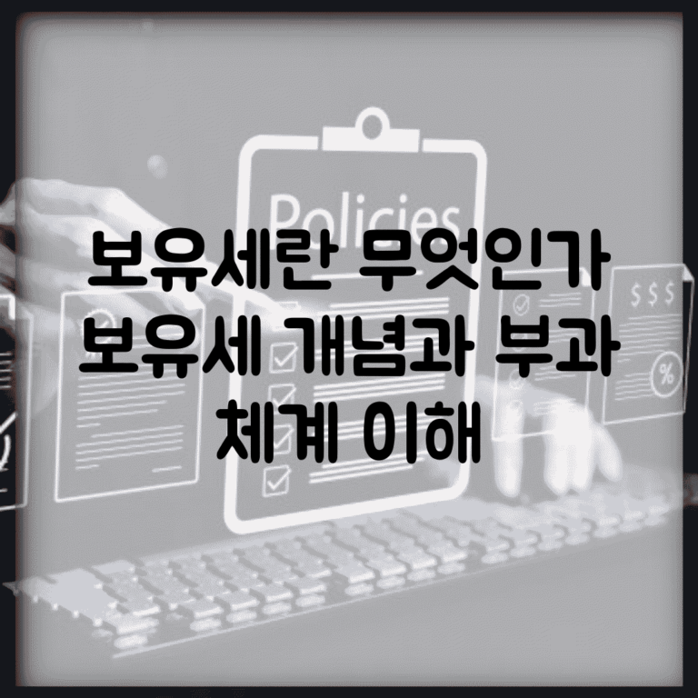 보유세란 무엇인가 | 보유세 개념과 부과 체계 이해