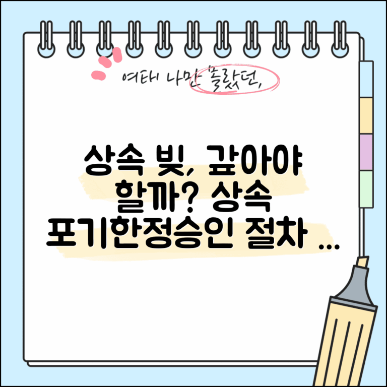 상속받은 빚도 갚아야 하나요 | 상속 포기 | 한정승인 | 상속세 | 절차 | 선택 기준