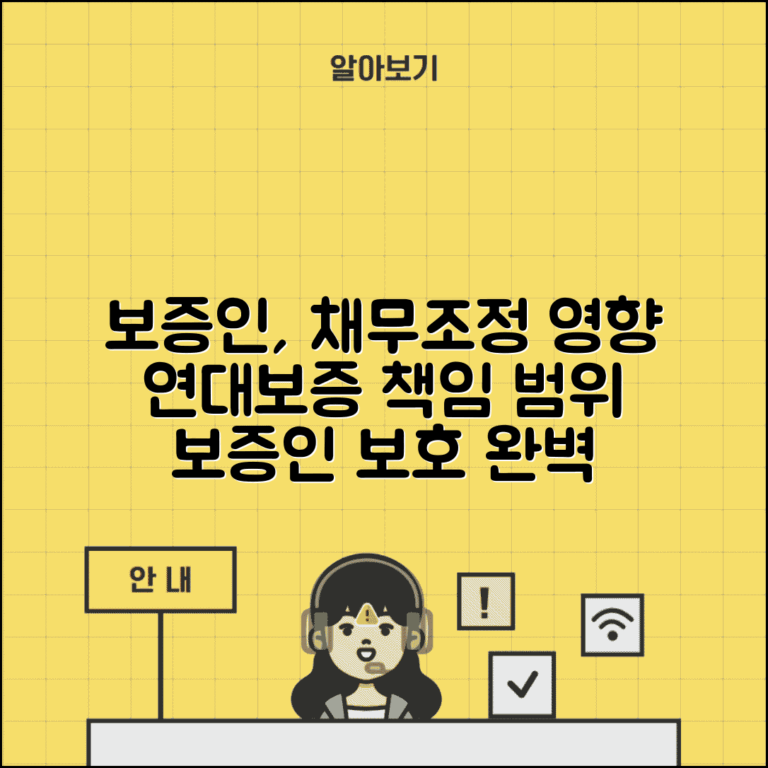 채무조정 보증인 영향 | 연대보증 책임범위 | 보증인 보호방법