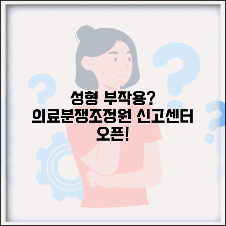 성형외과 부작용 신고 | 성형수술 부작용 의료분쟁조정중재원 신고