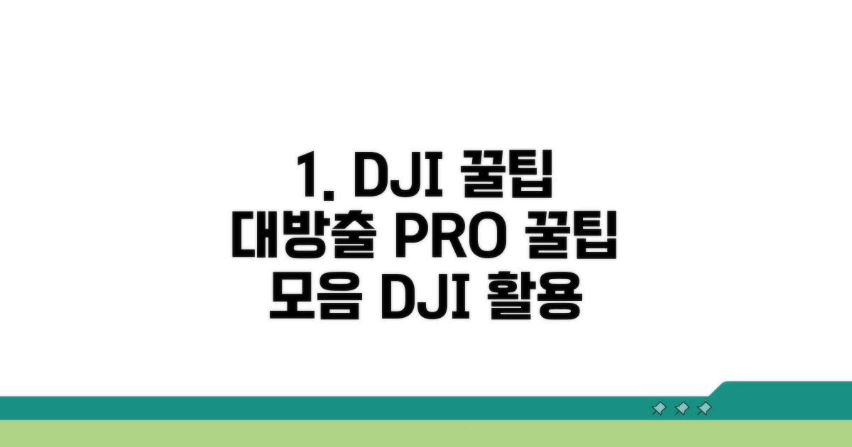 DJI 제품 활용 꿀팁 모음