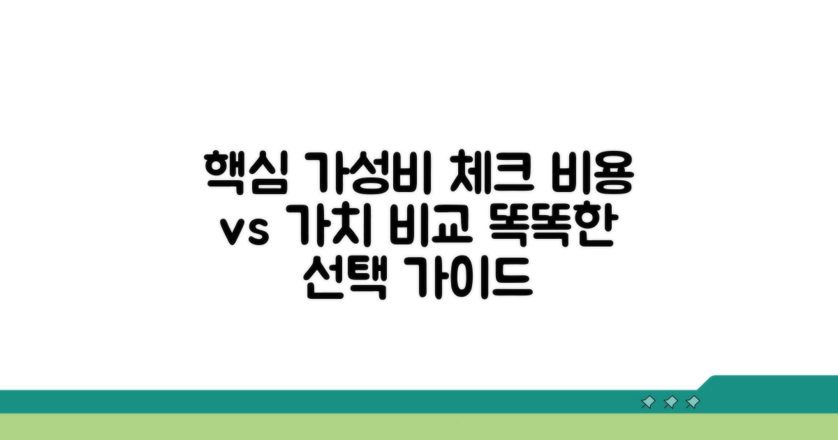 비용 대비 가치 따져보기