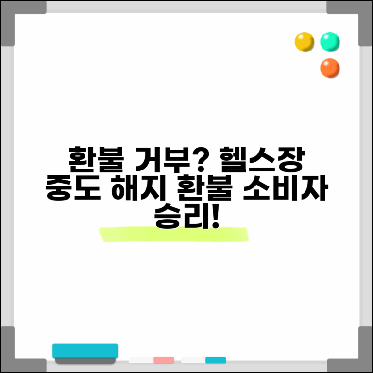 헬스장 환불 거부 대응 | 헬스클럽 중도해지 환불 거부 소비자분쟁조정