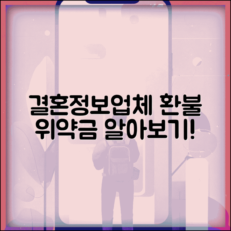 결혼정보회사 가입비 환불 | 결혼정보업체 중도해지 환불과 위약금 기준