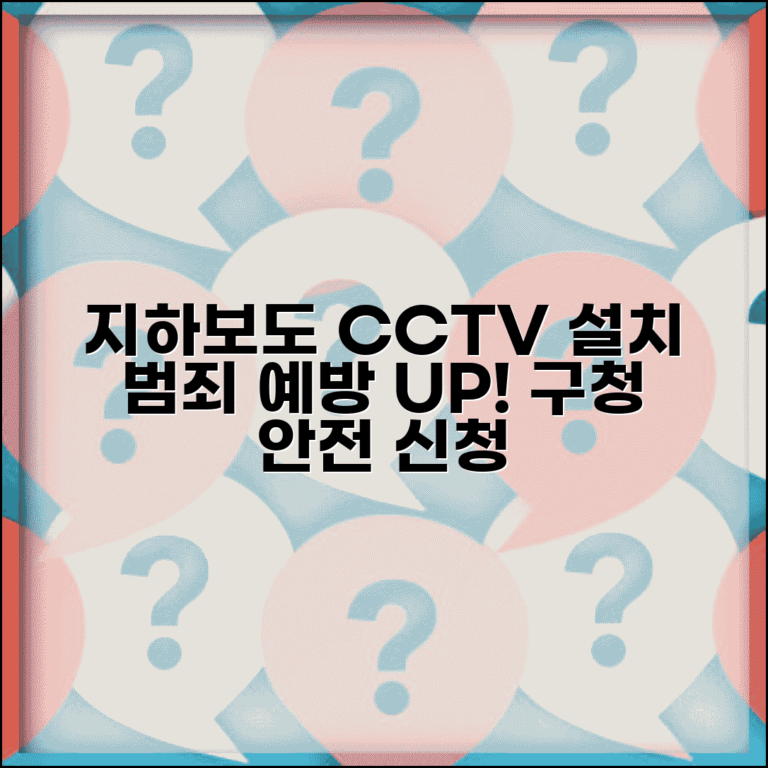 지하보도 CCTV 설치 | 지하도 범죄 예방 CCTV 설치 구청 안전과 신청