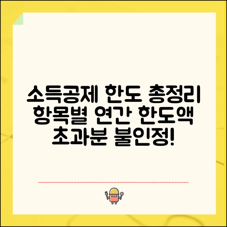 소득공제 한도 항목별 정리 | 소득공제 항목별 연간 한도액과 초과 불인정