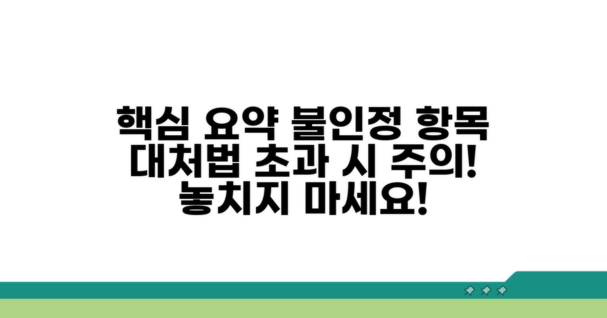초과 시 불인정 항목과 대처법