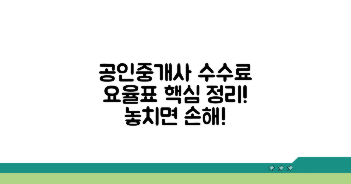 공인중개사 수수료 요율표 핵심 정리