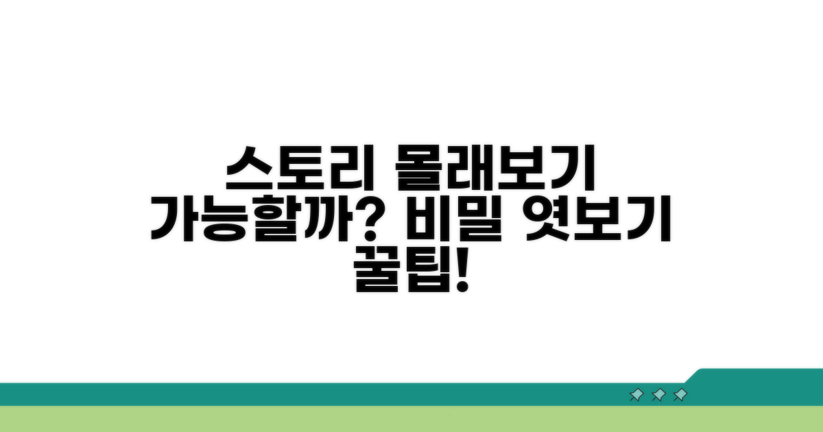 스토리 몰래보기, 가능할까?