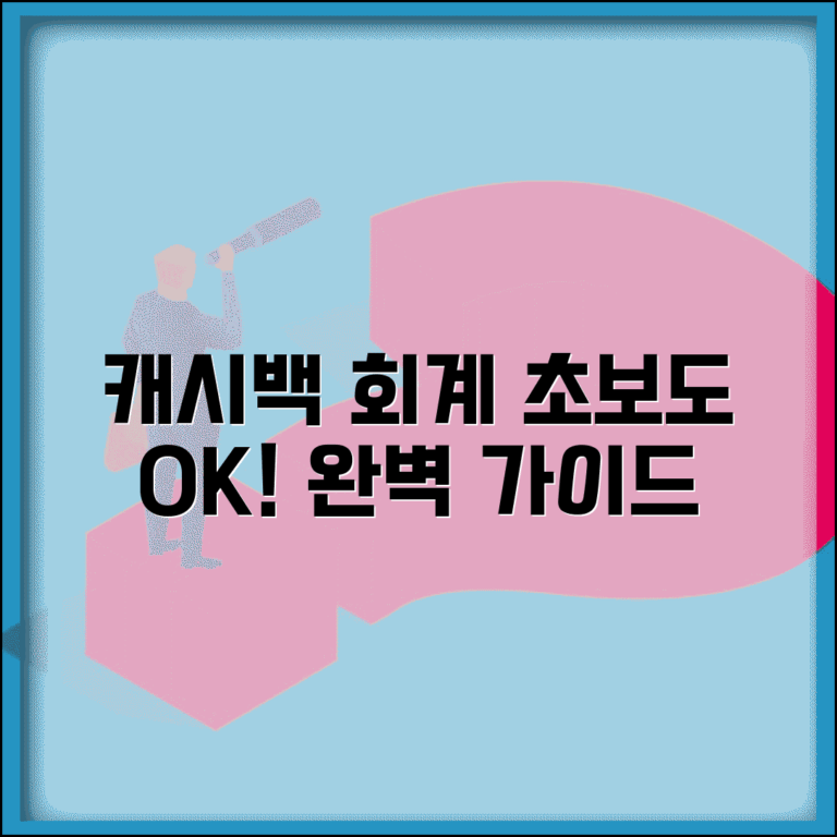 캐시백 회계처리 | 캐시백 회계 기장 방법 완벽가이드