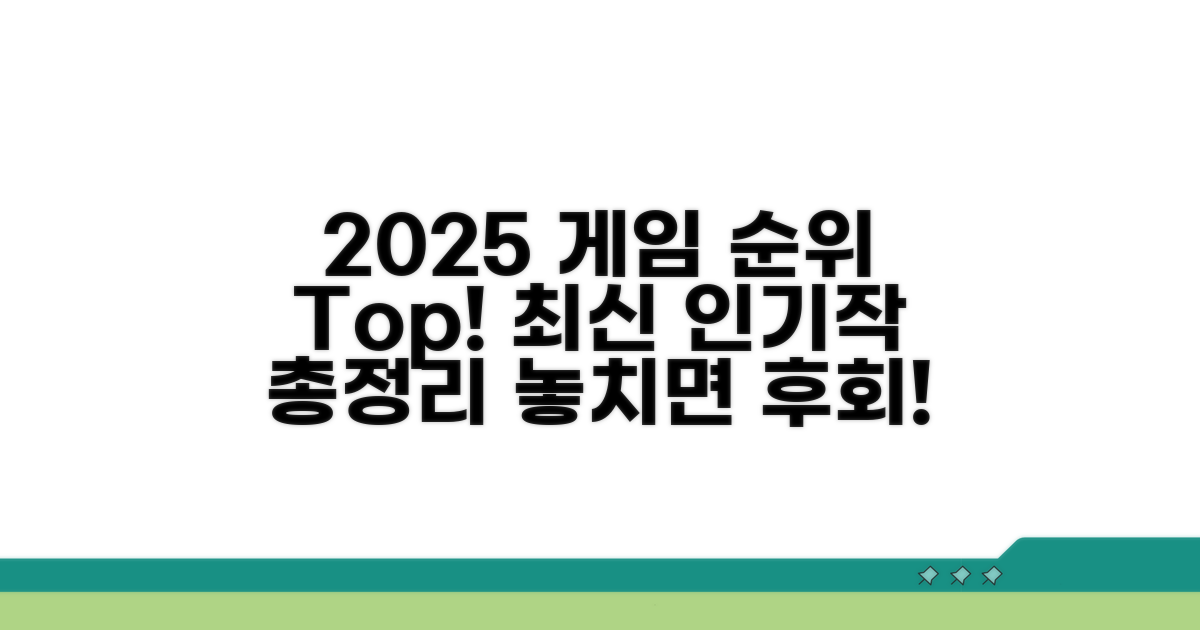 2025년 인기 게임 순위 한눈에