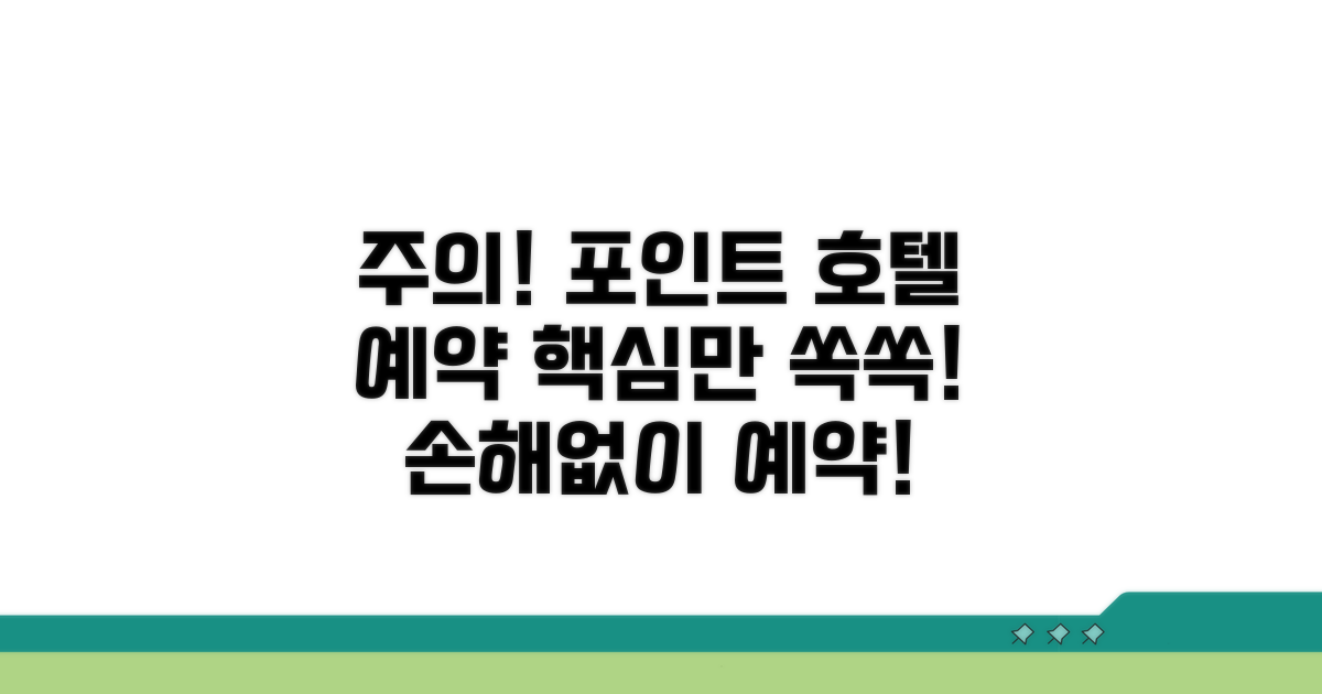 포인트 호텔 예약, 이것만은 주의하자!