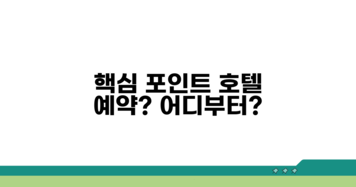포인트 호텔 예약, 어디부터 시작할까?