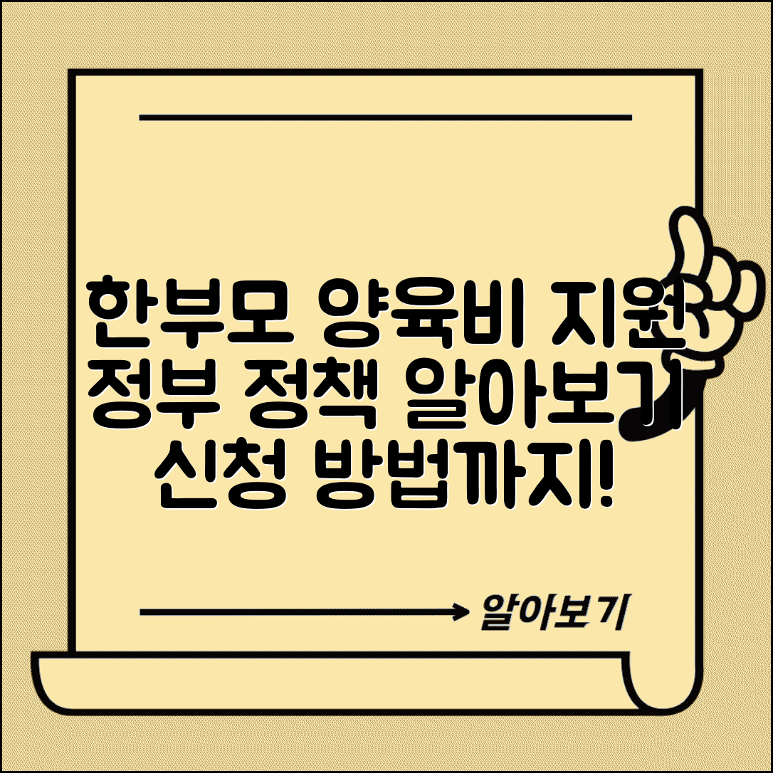 한부모가정 양육비 지원 | 정부 한부모 가정 대상 양육비 지원 정책과 신청