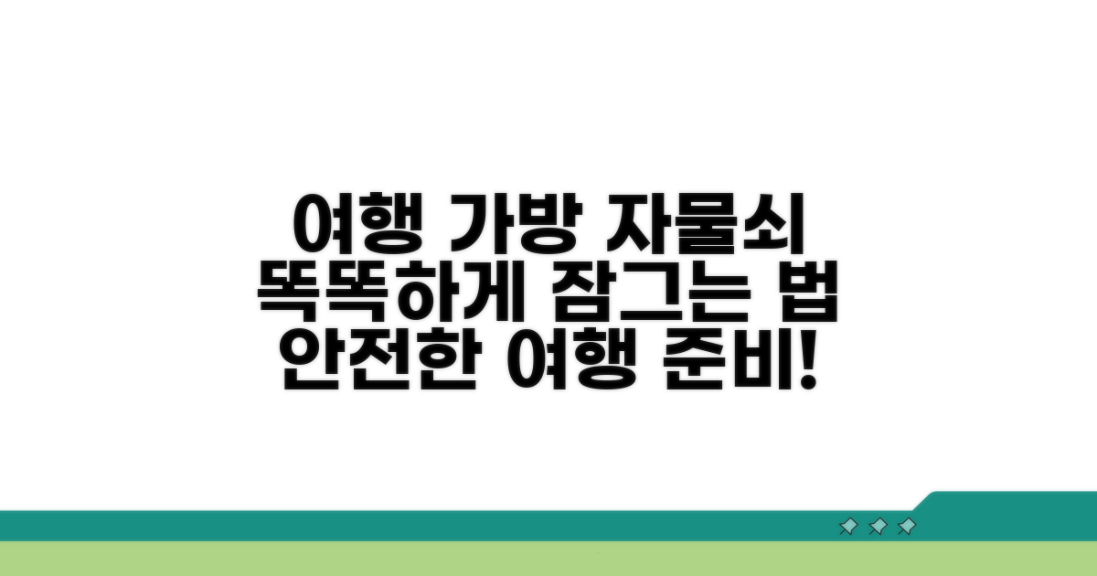 여행 가방 자물쇠 똑똑하게 잠그기