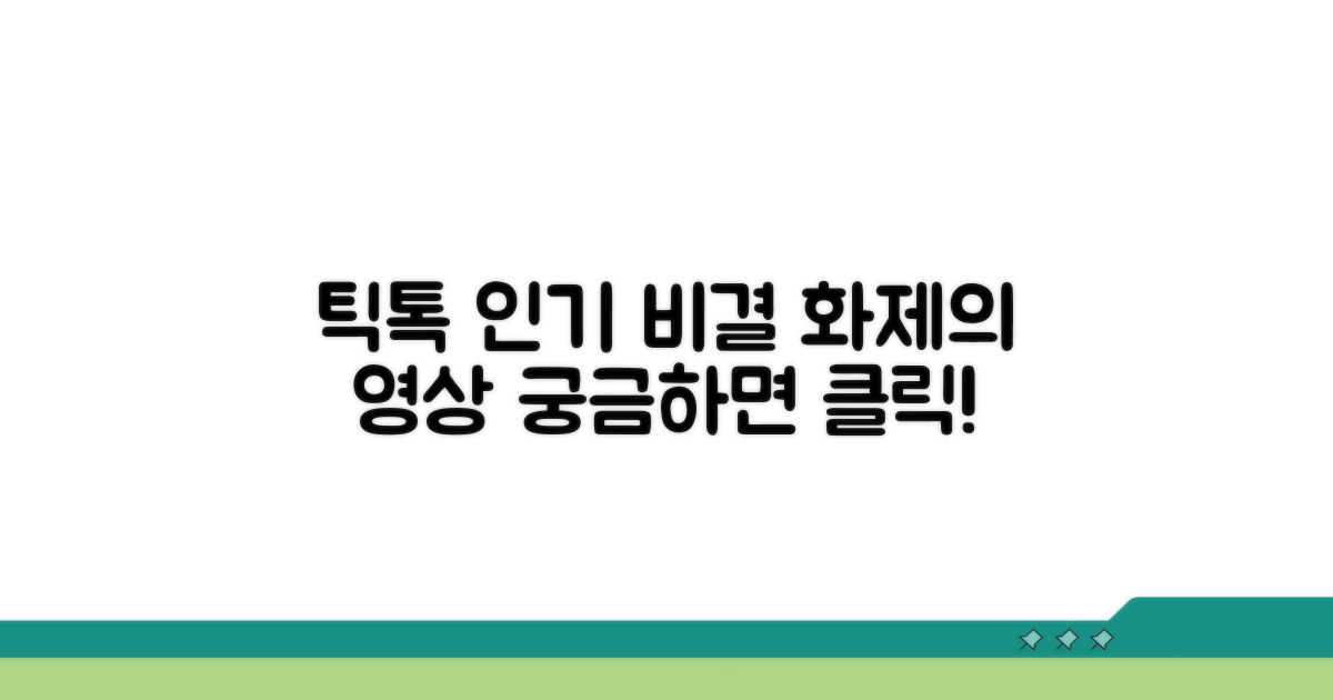 틱톡 인기 영상 비결