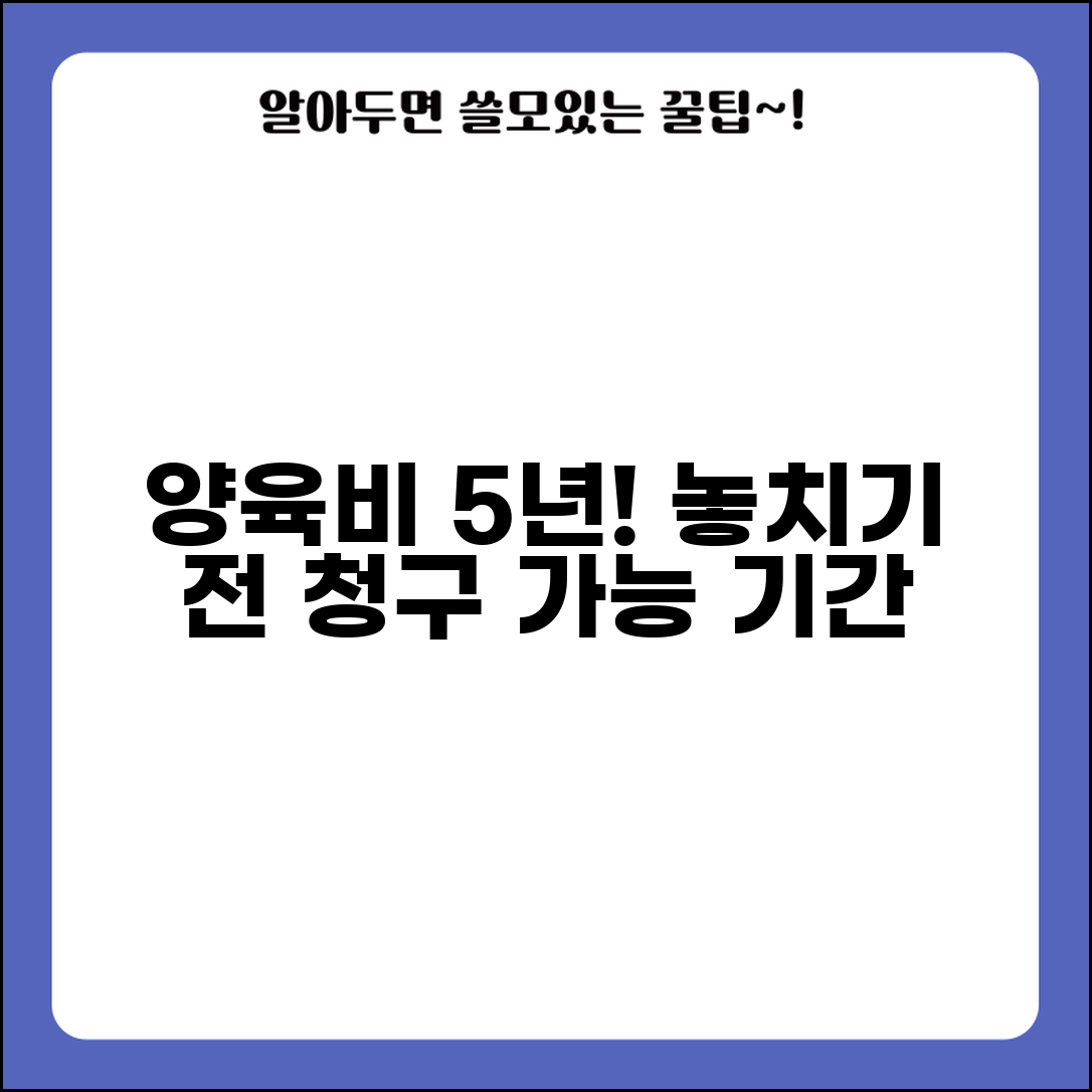 양육비 청구 소멸시효 5년 | 양육비 청구권 시효와 과거 미지급분 청구 기간
