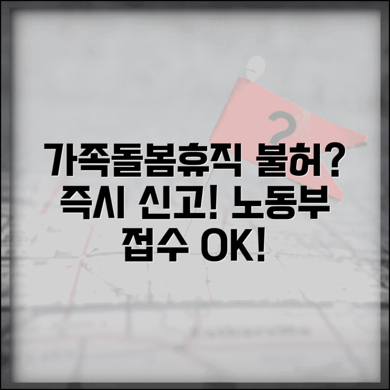 가족돌봄휴직 불허 신고 | 가족돌봄휴직 신청 거부 고용노동부 신고