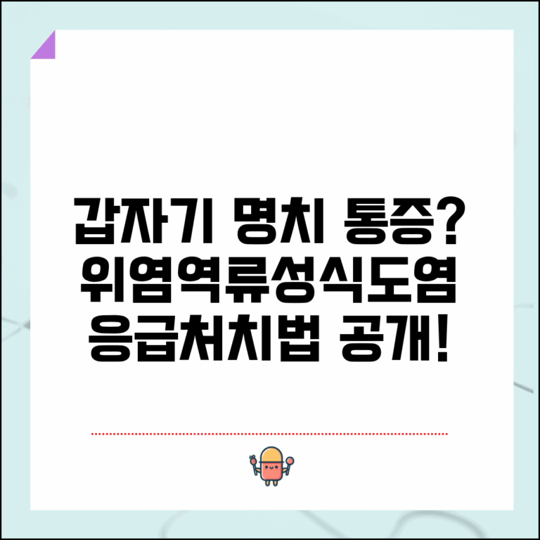 갑자기 명치 통증 | 위염 역류성식도염 + 응급처치