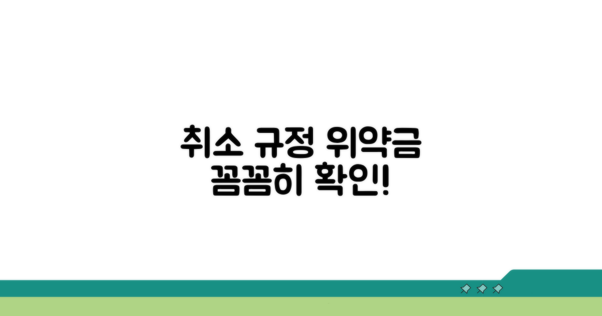 취소 규정과 위약금 알아보기