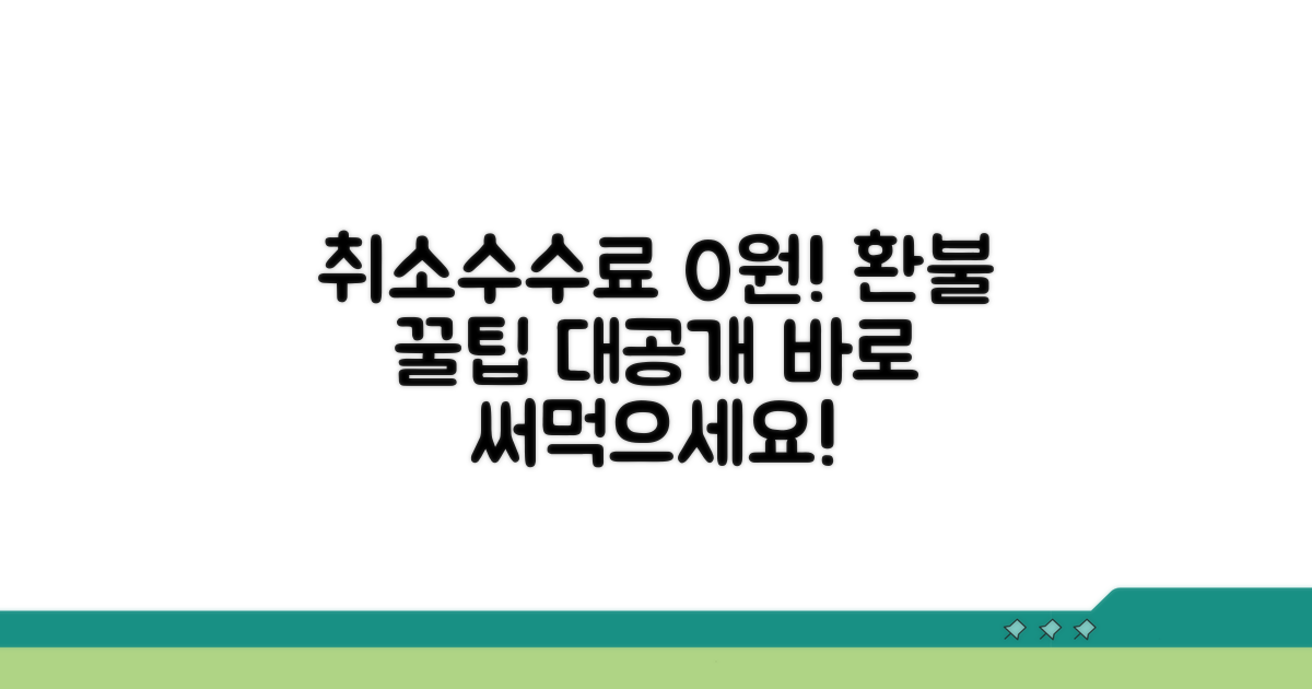 취소수수료 없이 환불받는 방법