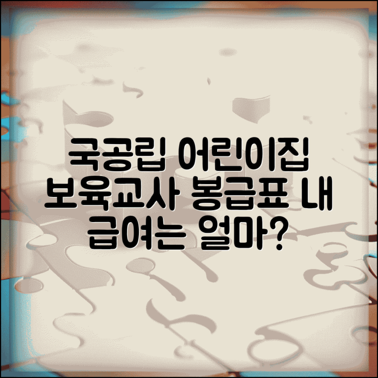 국공립 어린이집 호봉표 | 국공립 보육시설 보육교사 호봉과 급여 기준