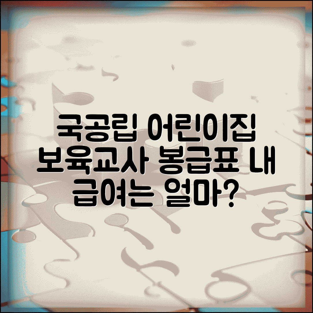 국공립 어린이집 호봉표 | 국공립 보육시설 보육교사 호봉과 급여 기준