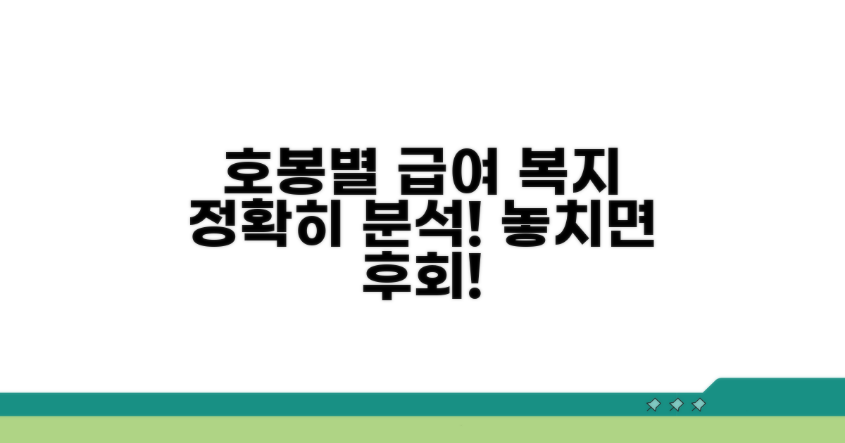 호봉별 급여와 복리후생 상세 분석