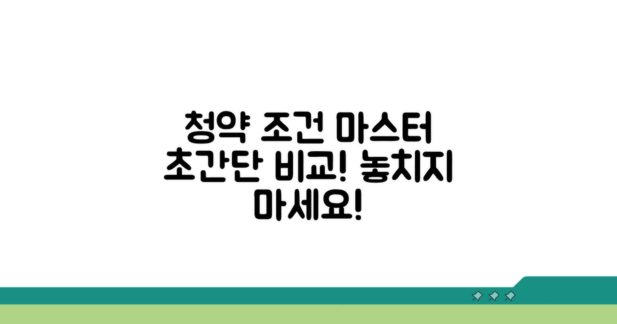청약 조건 비교 가이드