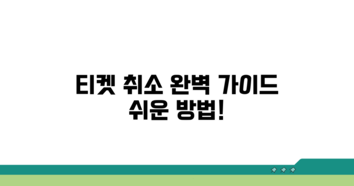 티켓 예매 취소 절차 상세 안내
