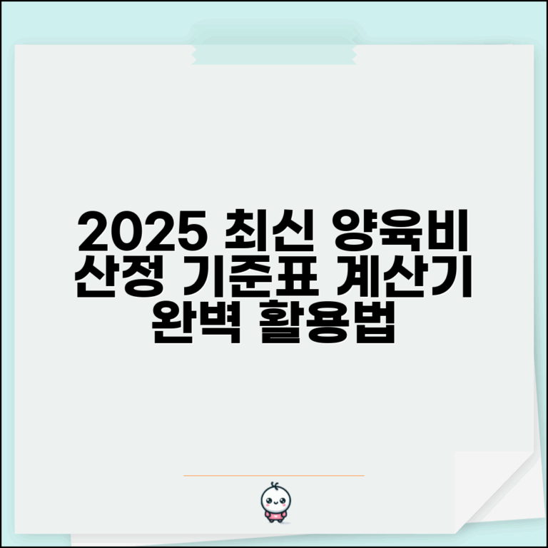 양육비산정기준표 2025 최신 | 양육비 산정표 계산기 사용법