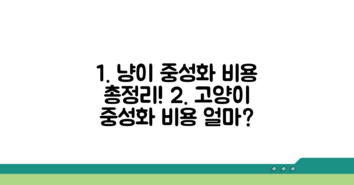 고양이 중성화 비용 핵심 총정리
