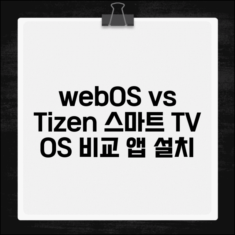 TV 스마트 기능 OS 비교 웹OS vs 타이젠 | 스마트TV 앱 설치 사용