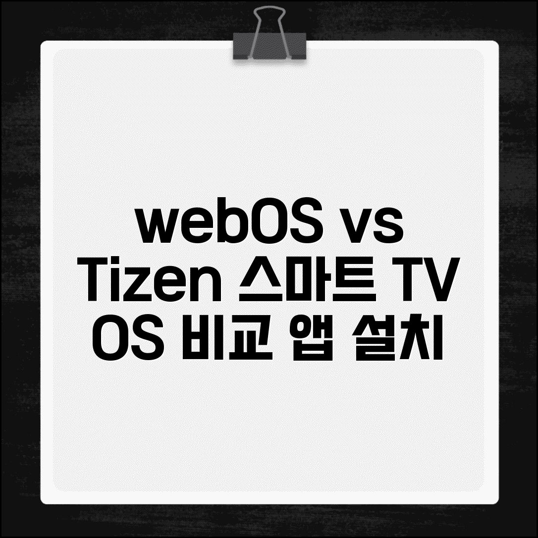 TV 스마트 기능 OS 비교 웹OS vs 타이젠 | 스마트TV 앱 설치 사용